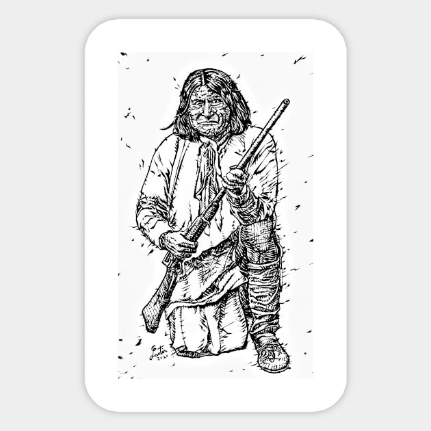 GERONIMO ink portrait.1 Sticker by lautir